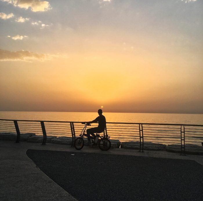 sunset by the beach in Tel Aviv