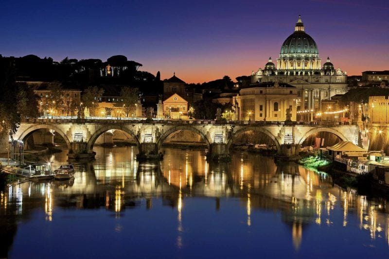 St. Peter's Basilica at night