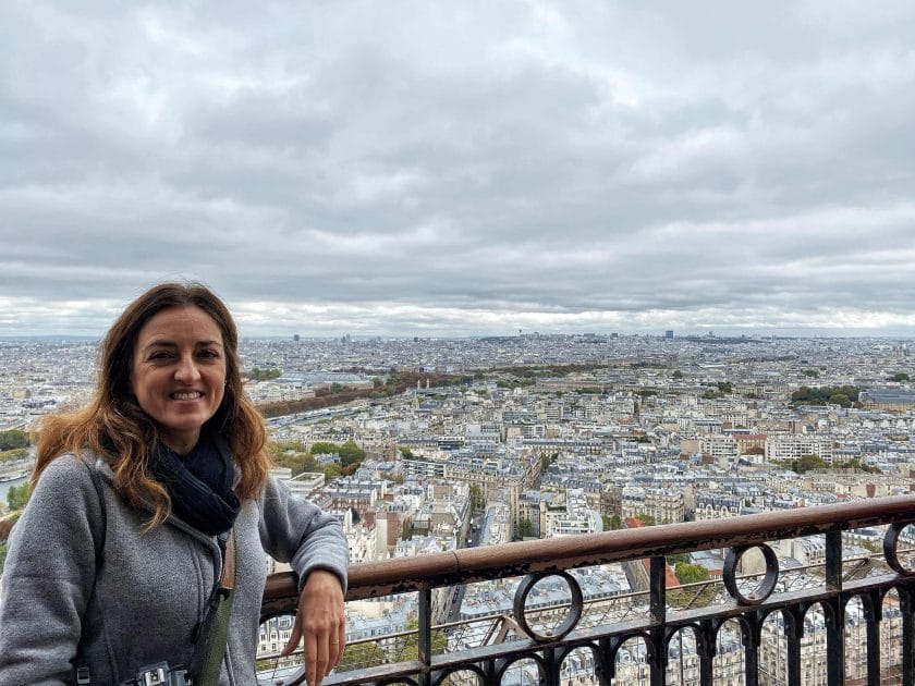 On top of the Eiffel Tower what to wear in Paris