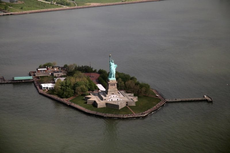 visiting the Statue of Liberty