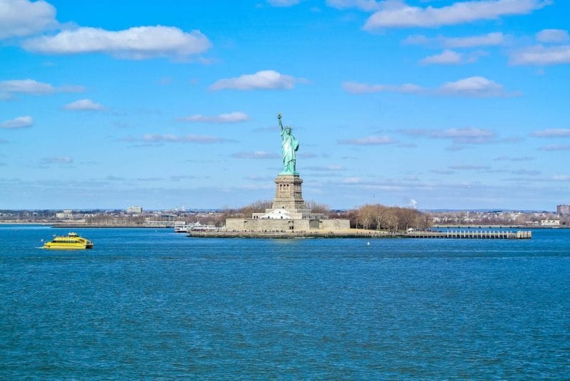 view of the statue of liberty