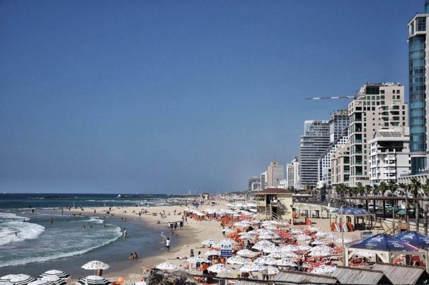Tel Aviv beaches renting a car in Israel