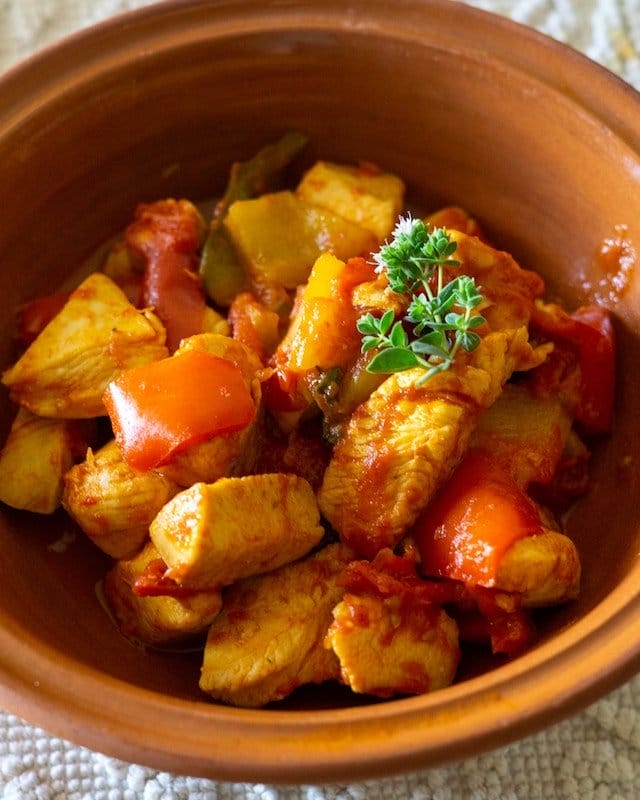 pollo con peperoni