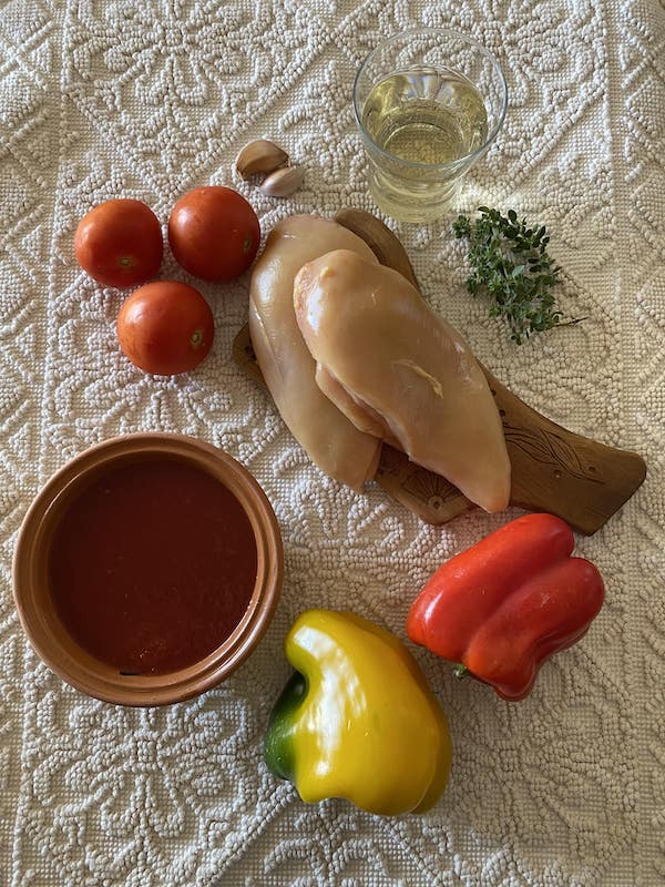 ingredients pollo con peperoni