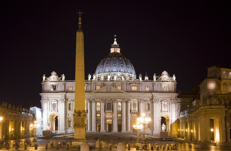 Vatican at night St Peter's Square