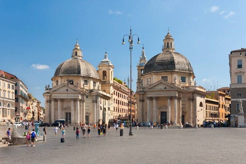 twin churches of Piazza del Popolo