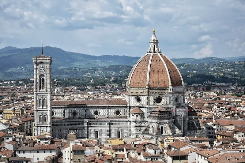 view of Brunelleschi's Dome and Giotto's Bell Tower from Arnolfo Tower
