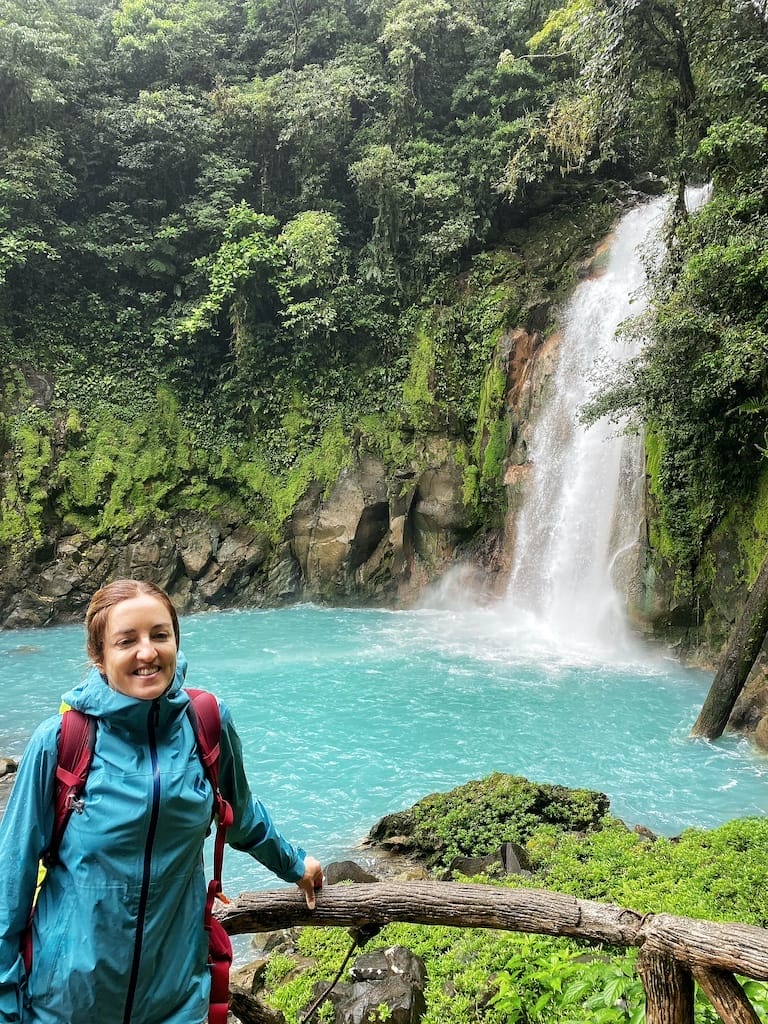 At Rio Celeste Waterfall